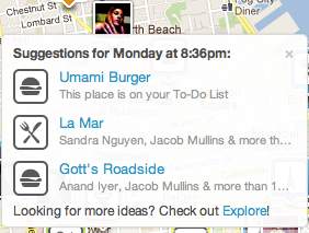 Foursquare suggestions